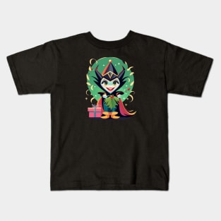 Christmas Super Hero Bad Witch Stylized Cartoon. Kids T-Shirt